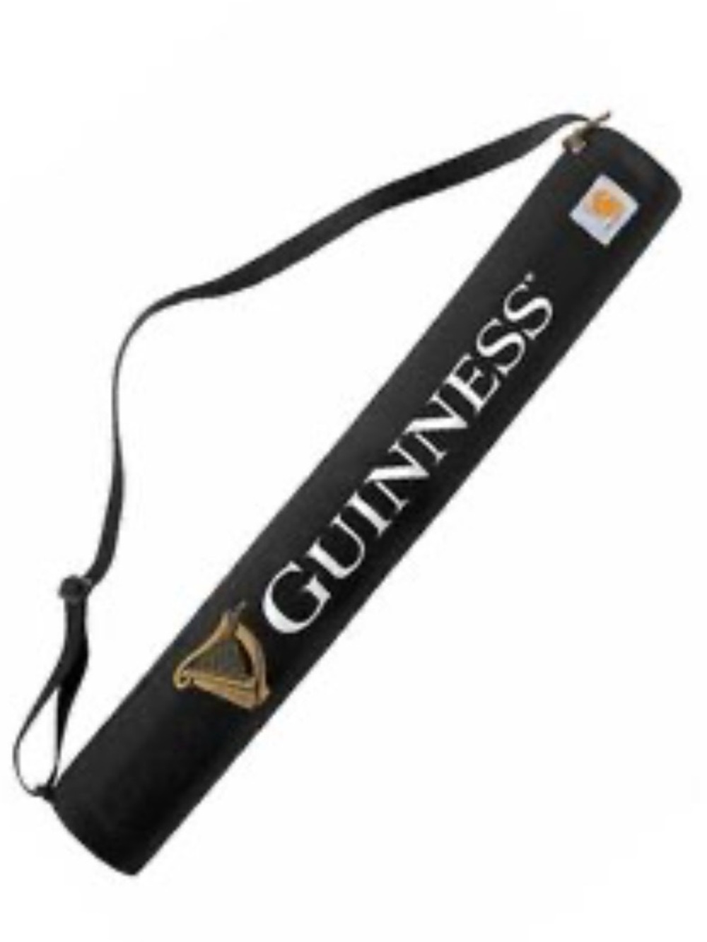 Guinness Black Sling Bottle Cooler with Gold Harp and White Logo
